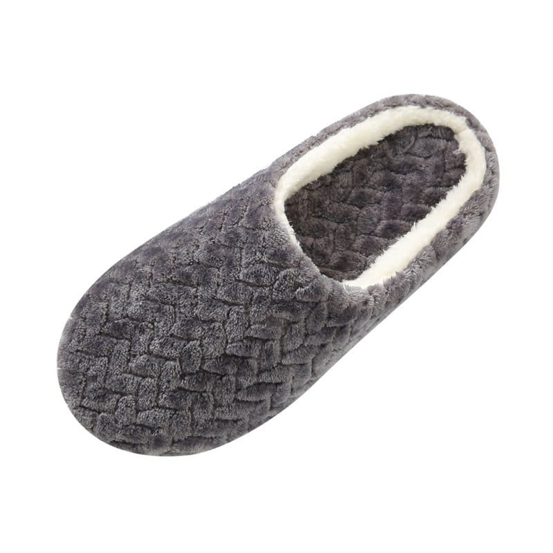 Men Cotton Plush Warm Slippers Home Indoor Winter Slippers Shoes 