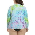 thumbnail image 5 of HDE Women's Plus Size Rash Guard UPF 50 Long Sleeve Swim Top Tie Dye 1X, 5 of 6
