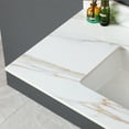 thumbnail image 4 of 43 Inch Bathroom White Marble Vanity Top - Rectangular Sink, 4" Backsplash, Pre-drilled Faucet Hole, Suits 42" W X 21" D Cabinets For Undermount 42"x21", 4 of 7