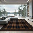 thumbnail image 2 of ODIKA 8'x10' Washable Area Rug Non-Shedding, Easy Care, Farmhouse Tartan Design With Striped Border Accents Buffalo Plaid Refined for King Size Bedroom Under Bed, Master Suite, 2 of 7