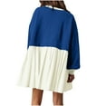 thumbnail image 3 of LYXSSBYX Fall Dresses for Women Long Sleeve Fashion Women's Casual Over Sized Sweatshirt Long Sleeve Dress Round-Neck Ladies Patchwork Mini Dresses, 3 of 7