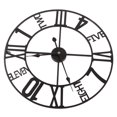 thumbnail image 3 of Reloj de pared Material de hierro Diseño único Estilo retro elegante Reloj colgante redondo negro Decoración, 3 of 14