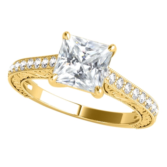 0.60 Ct Princess Solitaire Diamond Engagement Wedding Ring in 10K White Gold
