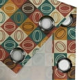 thumbnail image 4 of Ambesonne Geometric Grommet Curtain, Retro Pop Art Squares, 50"x60", Teal Ruby and Apricot, 4 of 5