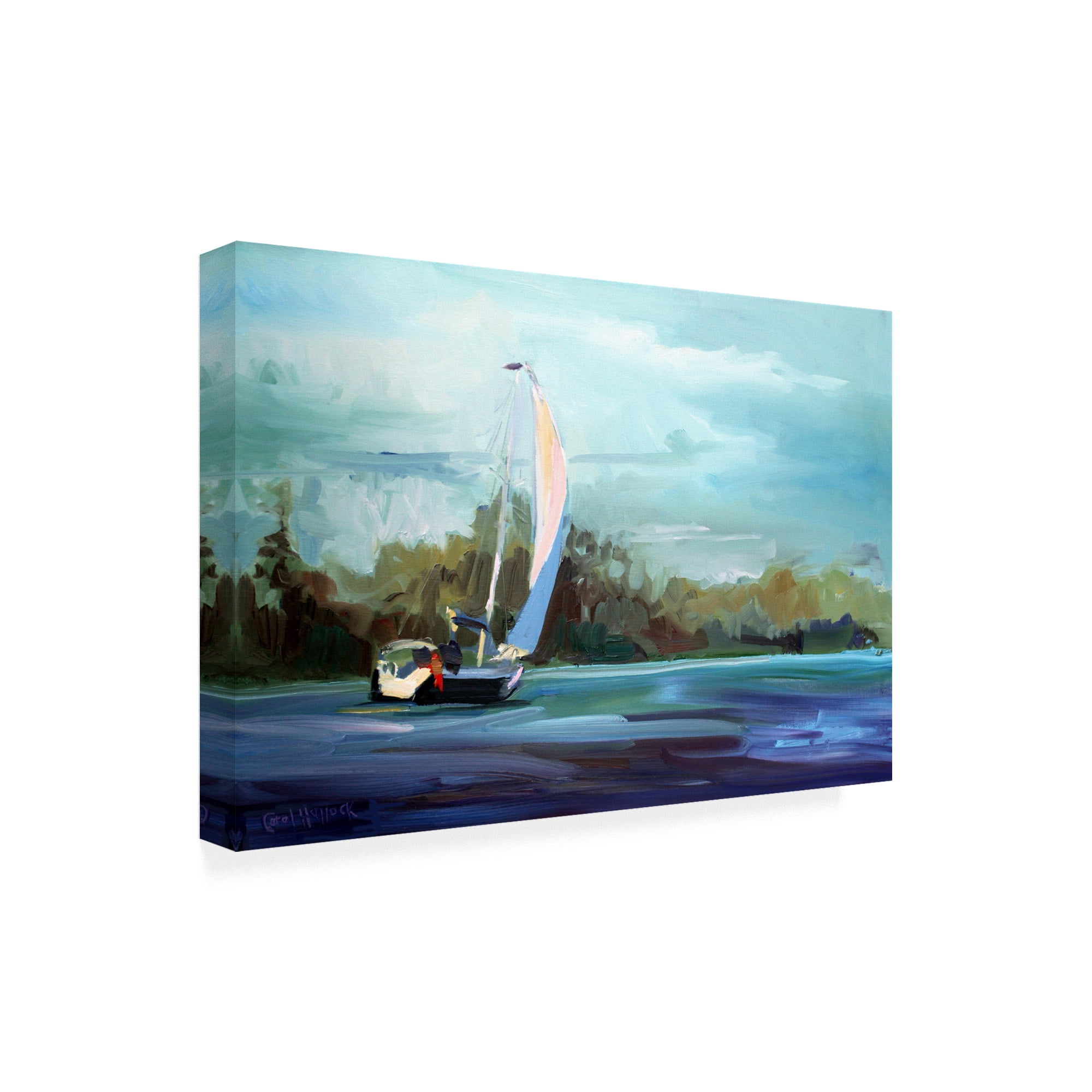 Trademark Fine Art 'Sailboat On The Water' Canvas Art by Carol Halloc