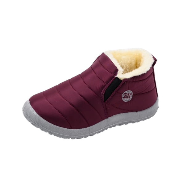 Women's Snow Boots - Light Snow for Women Snow Winter Warm Velvet Short Rain Snow for Women with Zipper Snow Women Flat Snow Boots for Knee High Snow for Women S Snow Comfortable Outdoor