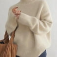 thumbnail image 2 of Warm Thick High Neck Loose Women Knitted Sweater Casual Oversized Pullover Tops For Winter Fashion Outerwear Chic Fall Sweaters Women, 2 of 22