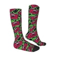 thumbnail image 3 of Picia Women Crew Soft Moisture-wicking Socks Graffiti Tape Pattern Design Cotton Socks, One Size fit All, 3 of 9
