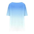 thumbnail image 5 of Lenpel Plus Size Tops for Women Dressy Casual Short Sleeve Crew Neck Gradient Pleated T Shirts Loose Tunic Blouses, 5 of 6