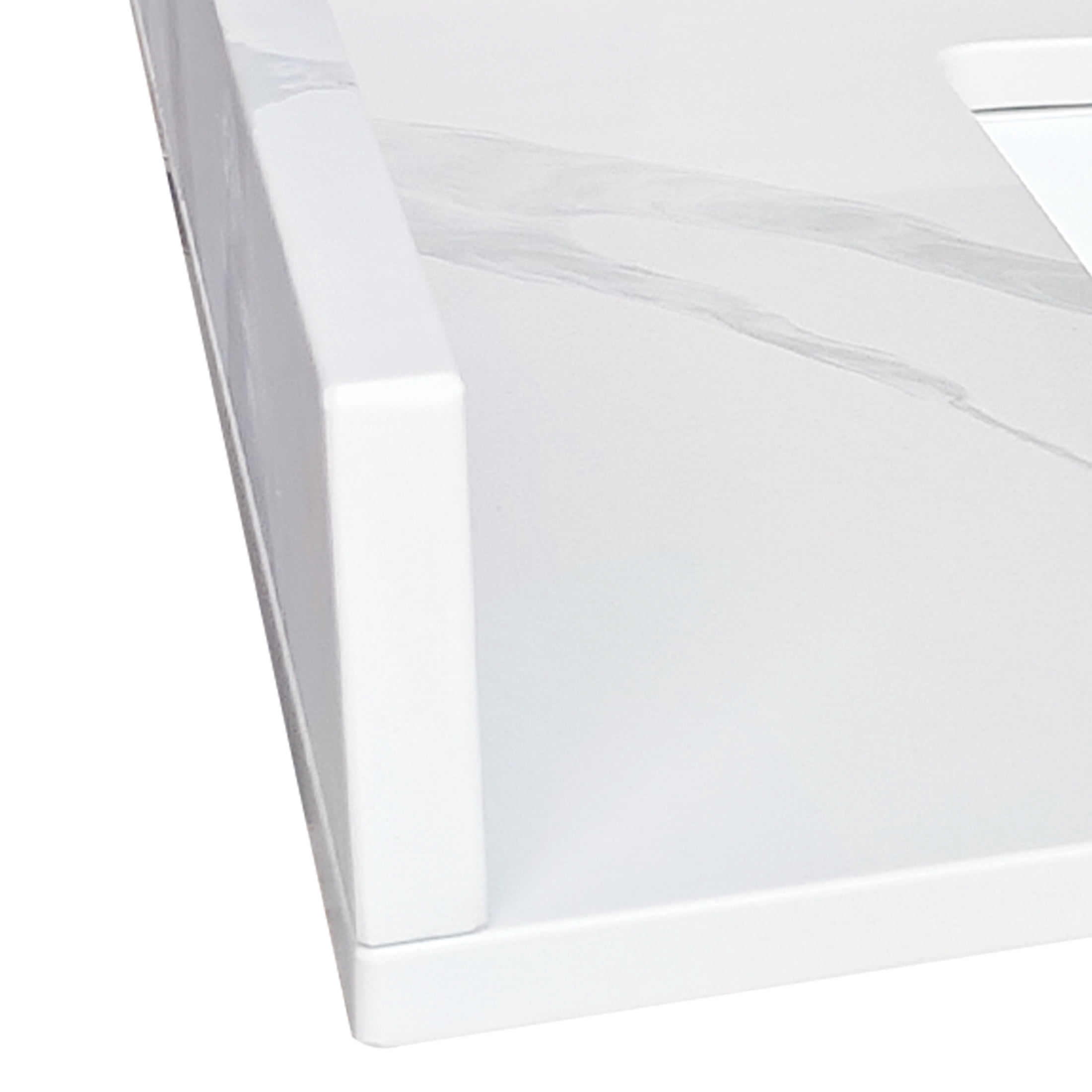 Noble House 21.3-Inch Quartz Side Splash for Bathroom Vanity Top, 4-Inch Height, White