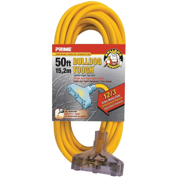 EZFLO 60990 TripleOutlet Extension Cord with Indicator Light, 50 Ft