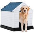 thumbnail image 6 of Giantex Dog House for Medium Dogs, Waterproof Plastic Dog Houses with Air Vents and Elevated Floor, Easy to Assemble, Outdoor Cat House Feeding Station Indoor Patio Backyard Dog Kennel House, 6 of 9