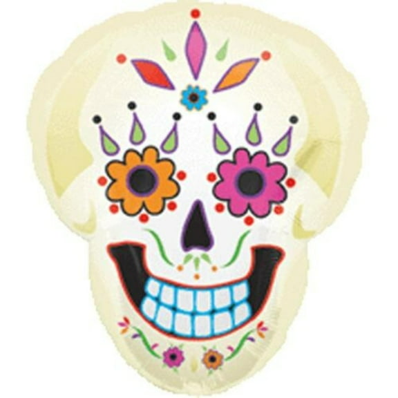 22" DAY Of The DEAD SKULL Balloon  Large Shape Foil Mylar Balloon  Party Supplies Decorations Foil Mylar Balloon