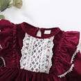 thumbnail image 5 of Fesfesfes Toddler Girls Velvet Red Dress Long Sleeve Princess Dress Christmas Birthday Party Dresses for Little Girls Fall Winter Dress, 5 of 9
