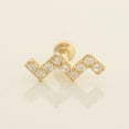 thumbnail image 2 of Anygolds 14K Real Solid Gold CZ Zig Zag Bar Stud Earring - Chin, Ear, 16G, 2 of 11