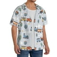 thumbnail image 2 of Fuzoiu Trains And Cactuse Print Men's Casual Short,Men's Short Sleeve Shirt,Mens Casual Button Down Shirts,Cuban Collar Summer Shirt for Beach, Vacation, and Outdoor Activities-XX-Large, 2 of 5