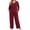 04-Wine Red, variant on Daystry Womens Plus Size Pajama Sets 2 Piece Fall Winter Button Down Long Sleeve Pants with Pockets for Lounge Sleepwear