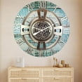 thumbnail image 3 of THE GEARS CLOCK Wall Clock with Real Moving Gears EN-LI_ 36 in Round Aqua-Green, 3 of 11