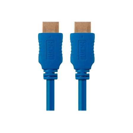 UPC: 0844660039440 | Monoprice HDMI Cable – 1.5 Feet – Blue | High Speed  4K@60Hz  HDR  18Gbps  YUV 4:4:4  28AWG  Compatible with UHD TV and More – Select Series