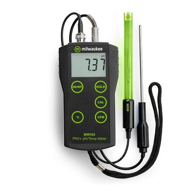 Medidor de pH/temperatura Milwaukee MW102 con ATC de -2.00 a 16.00 pH