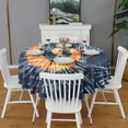 thumbnail image 2 of Colorful Tie Dye Pattern Round Tablecloth 60"x60",Wrinkle Wipeable Table Cloth for Kitchen Dining Room Picnic Patio Party, 2 of 6
