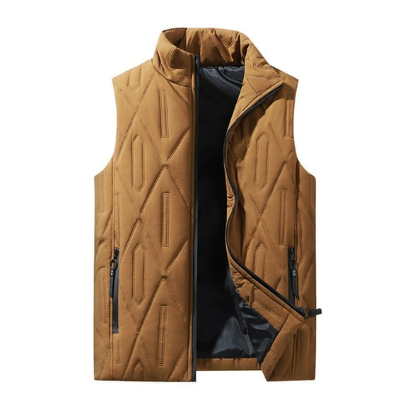 zfhfof Men's Quilted Puffer Vest Sleeveless Warm Jacket Outwear Winter Outdoor Casual Stand Collar Puffy Vest with Zipper Pockets