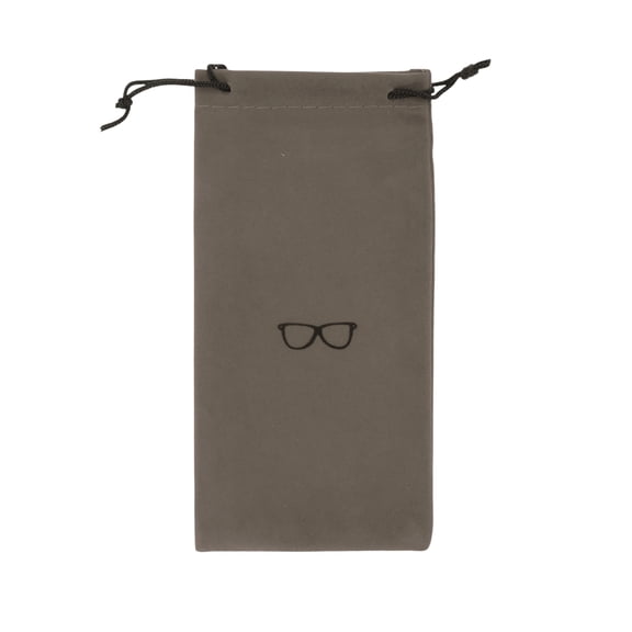 Unique Bargains Flocking Cloth Portable Drawstring Eyeglass Pouch 7.09"x3.54" Gray