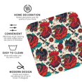 thumbnail image 3 of Honeii Chicken print Leather Coaster Set of 4, ideal for safeguarding your furniture from drinks spills and effortless cleanup-Square, 3 of 6