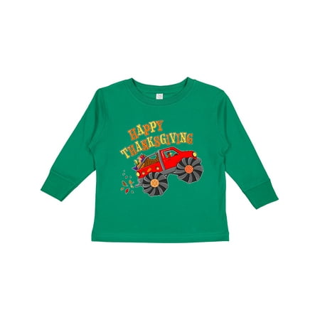 

Inktastic Happy Thanksgiving Monster Truck with Turkey and Food Gift Toddler Boy or Toddler Girl Long Sleeve T-Shirt