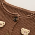 thumbnail image 6 of Odeerbi Toddler Girls Fall Winter Outfits Ruffle Ribbed Sweater Knitted Pants Set 1-8 Years Kids Bear Button Sweater Pants Two Piece Set Long Sleeve Knitted Top Set Toddler Clothes Coffee, 6 of 9