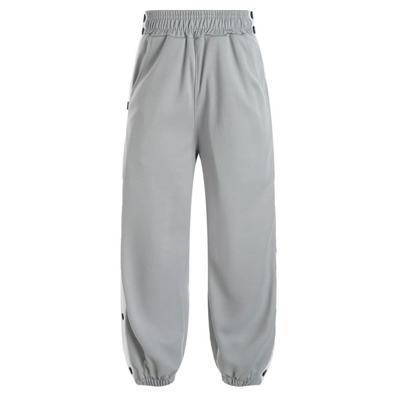 Haitryli Boys Post Surgery Pants Tear Away Button Trousers Kids Track Jogging Pants Gym Activewear Gray 110
