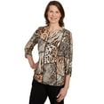 thumbnail image 3 of Alfred Dunner Womens Puff Print Animal Colorblock Top, 3 of 4
