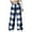 Blue, variant on Women's Wide-Leg Lounge Pants - Oversized Gingham Print Bold Casual Home & Sleep Wear