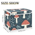 thumbnail image 3 of Red Mushroom Large Storage Bins with Linen Collapsible Lid Storage Box 16.7 x 12.6 x 11.8in, 3 of 7