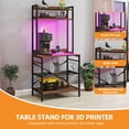 thumbnail image 2 of Craftian 3D Printer Storage Stand with LED Lights, Kitchen Bakers Rack with Charging Station, Brown, 2 of 8