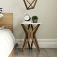 thumbnail image 4 of COZAYH Pedestal Farmhouse End Table, Distressed White Top with Tripod Base for Modern Farmhouse, Boho Decor, Round, 4 of 7