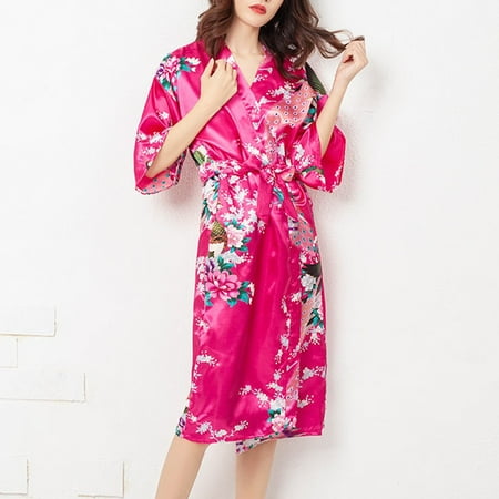 

Women Satin Silk Nightdress Lingerie Sleepwear Bathrobe Bridesmaid Wedding Robes