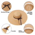 thumbnail image 2 of Sombrero de paja para mujer, ala ancha, flexible, para la playa, ajustable, para el sol, para mujer, UPF 50+ (color de hierbas) brillar Electrónica, 2 of 6