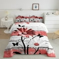 thumbnail image 2 of Jejeloiu Retro Flower Daisy Bedding Comforter Set,Red Graffiti Twin Comforter Sets,Old Barn Door Bedding Set For Girls,Lightweight Room Decorative Reversible,3-Piece, 2 of 7