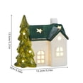 thumbnail image 3 of yuHome Christmas Lighted Snow House Ceramic Decor Ornament | Led Winter Village Tabletop Figurine with Glowing Window | Festive Holiday Mantel Shelf Windowsill Decoration for Home Winter Themed Party, 3 of 8