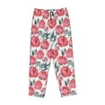 thumbnail image 4 of Naloa Rose Flowers Print Women’s Ultra-Soft Comfy Pajama Lounge Pants with Pockets & Drawstring, 4 of 8