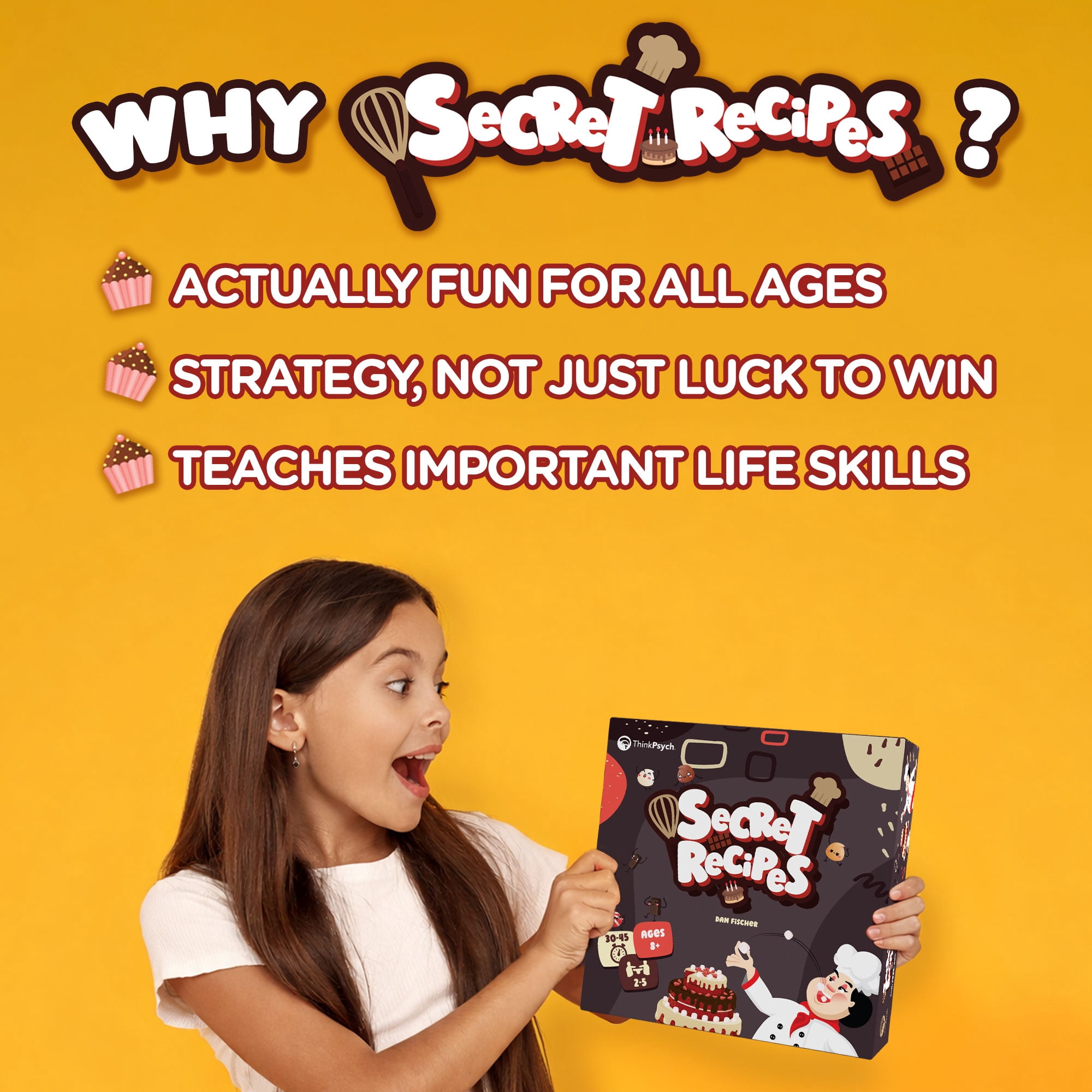 ThinkPsych Secret Recipes Card Game – Go Fish Style Card Game for Ages 8+ – 2 to 5 Players