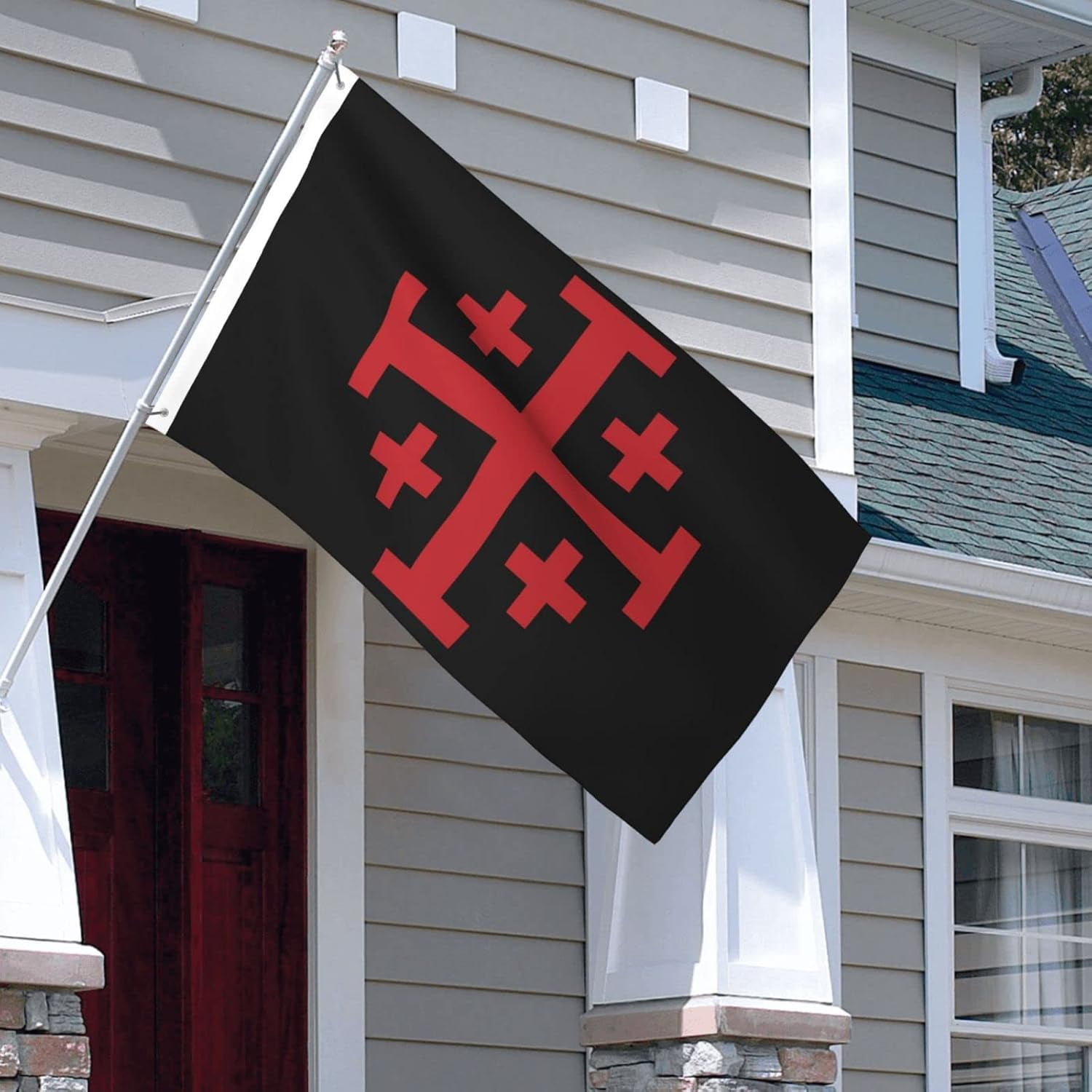 Jerusalem Catholic Cross Flag 3x5 Feet Double-Sided Outdoor Decoration