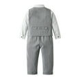 thumbnail image 6 of Gubotare Baby Suit Toddler Baby Boy Clothes Suits Gentleman Dress Shirt+Bowtie+Vest+Suspender Pants Boy Formal Wedding Outfits Set 3T 4T,(Light Gray 3-4 Years), 6 of 9