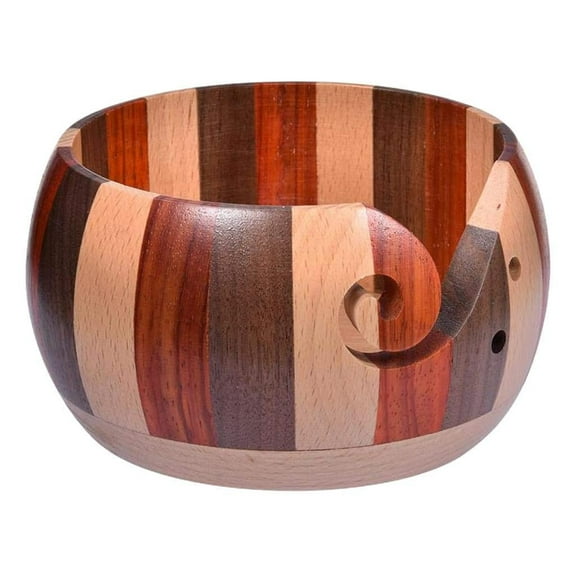 Wood Yarn Storage Bowl for Knitting, Crochet for Moms, Bowl 15cm