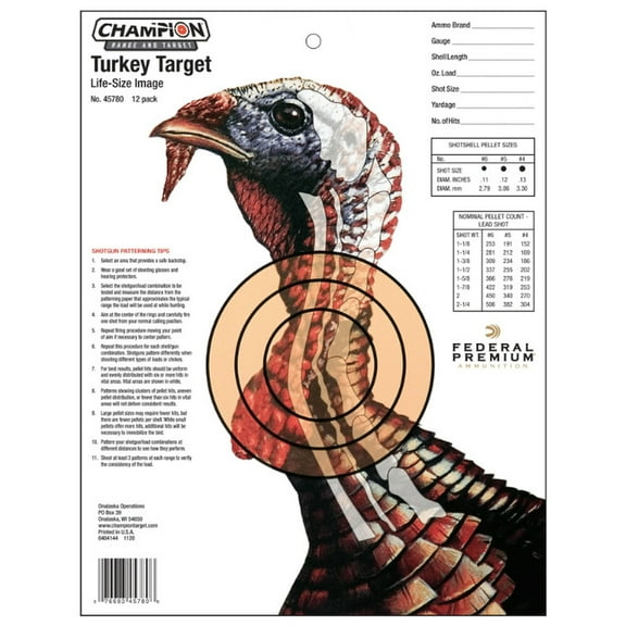 Champion Practice Targets 45780 Turkey Lifesize (12 Pk)