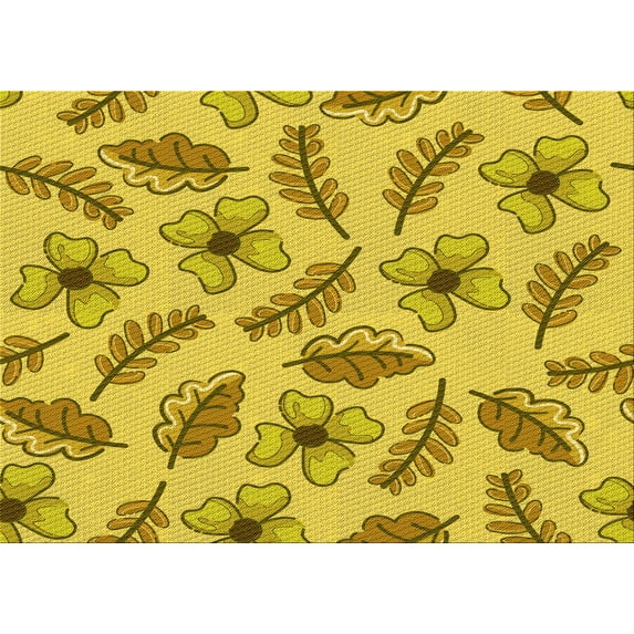 Ahgly Company Indoor Rectangle Patterned Golden Yellow Area Rugs, 5' x 7'