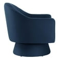 thumbnail image 3 of Swivel Armchair Chair, Midnight Blue, Velvet, Living Kitchen Cafe Bistro Hospitality Restaurant, Modern Contemporary Boutique HB34751, 3 of 9