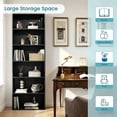 thumbnail image 3 of 71" Tall 6-Tier Bookshelf, Large Open Storage Bookcase, Freestanding Display Shelf for Living Room, Bedroom or Home Office, Black, 3 of 9