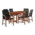 Amazonia Bahamas 7Piece Extendable Oval Patio Dining Set, Solid Wood